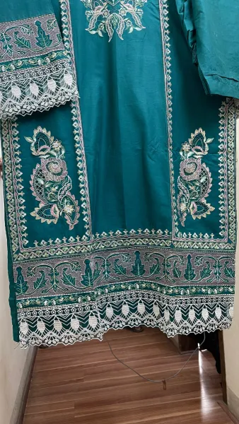 Pakistani Original Hayat Stitched Cotton Co-ords 2 Pcs _ Sea Green  